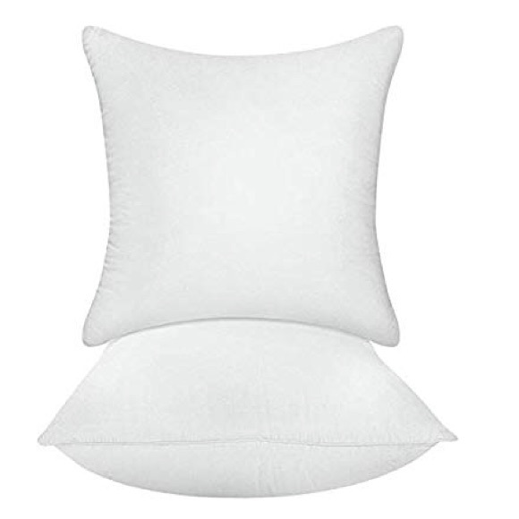 Throw Pillows Insert (Pack of 2, White) - 18 x 18” - Picture 2 of 6